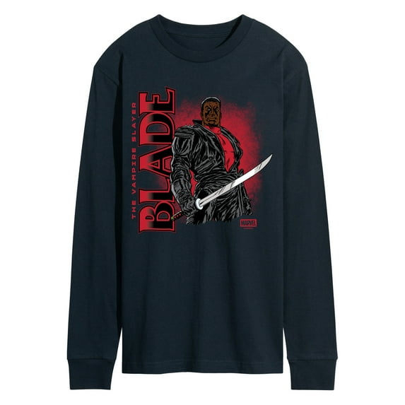 Marvel - Blade With Logo - Men's Long Sleeve Graphic T-Shirt