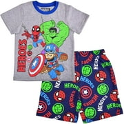 Marvel Boy's 2-Piece Spider-Man Raglan Shirt and Short Set