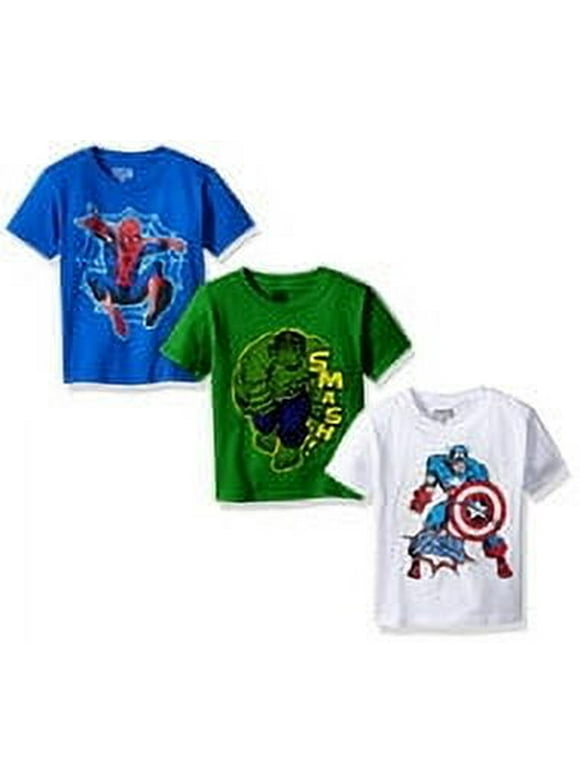 Marvel Boys 2-7 Logo Tee 3 Pack, Multi, Small (2T/4T)