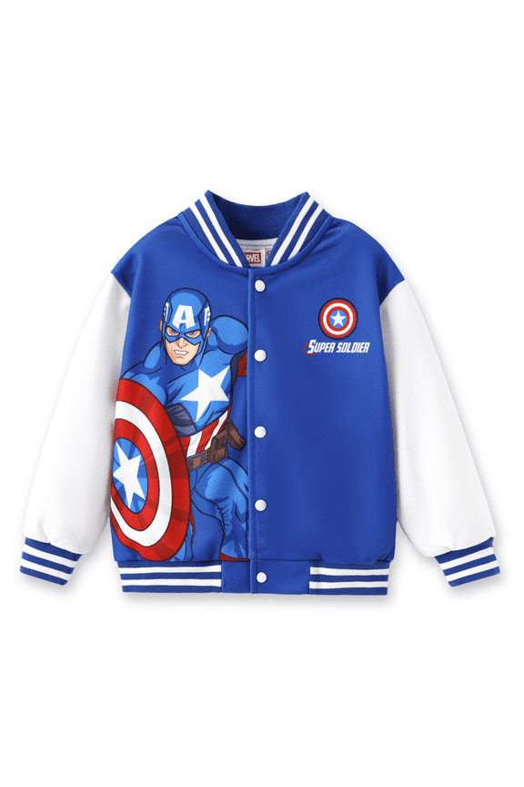 Marvel Boys Bomber Jackets Captain America Varsity Lightweight Sweatshirts Gift Fall Spring School 8-9Y