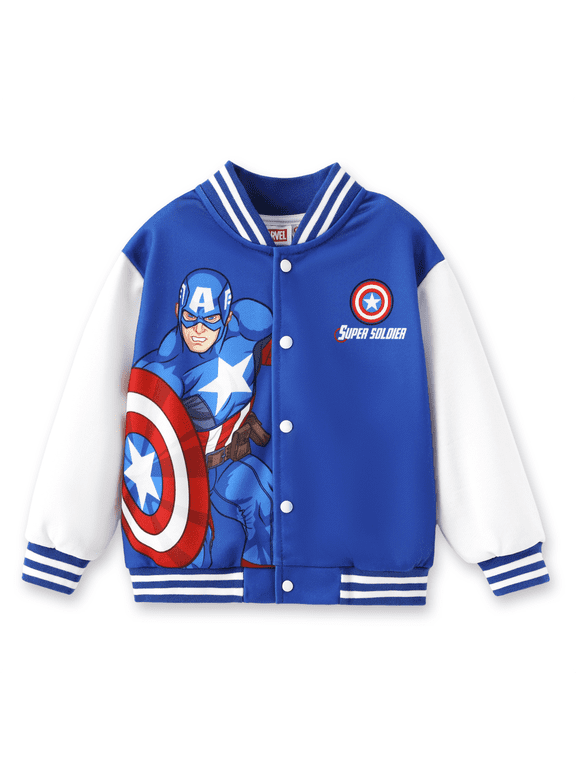 Marvel Boys Bomber Jackets Captain America Varsity Lightweight Sweatshirts Gift Fall Spring School Toddler 2T