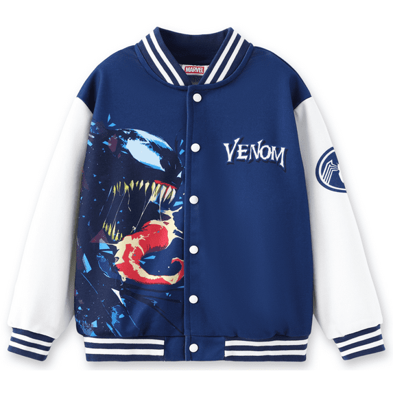 Marvel Boys Bomber Jackets Venom Blue Varsity Lightweight Sweatshirts Gift Fall Spring School 11-12Y