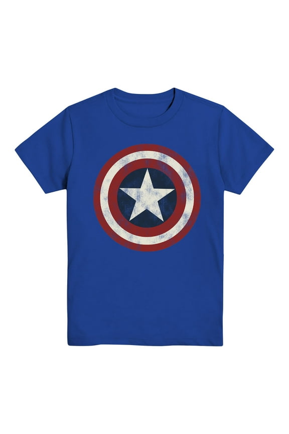 Marvel Boys Captain America, Crew Neck, Short Sleeve, Graphic T-Shirt, Sizes 4-18