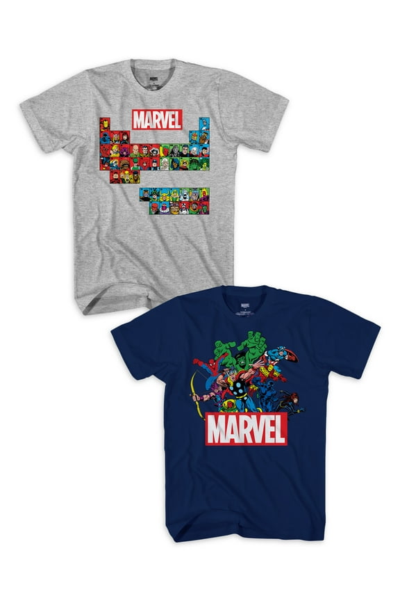 Boys Characters Periodic Table Graphic T-Shirt 2-Pack, Sizes 4-18