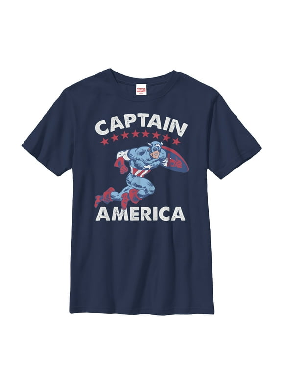 Marvel Boys' Fourth of July Retro Captain America T-Shirt