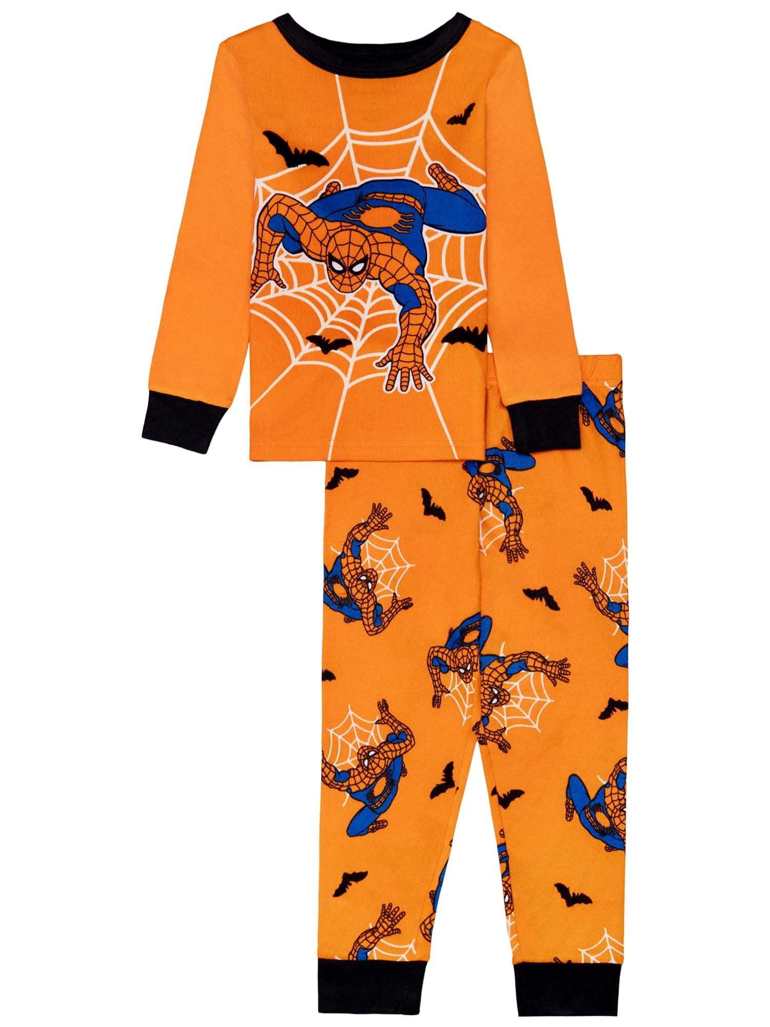 Marvel Boys Halloween Tight Fit Long Sleeve Top and Pant Pajama Set, 2-Piece, Sizes 4-12