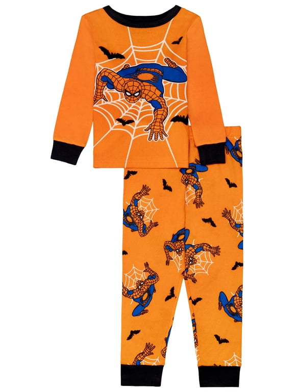 Boys Halloween Tight Fit Long Sleeve Top and Pant Pajama Set, 2-Piece, Sizes 4-12