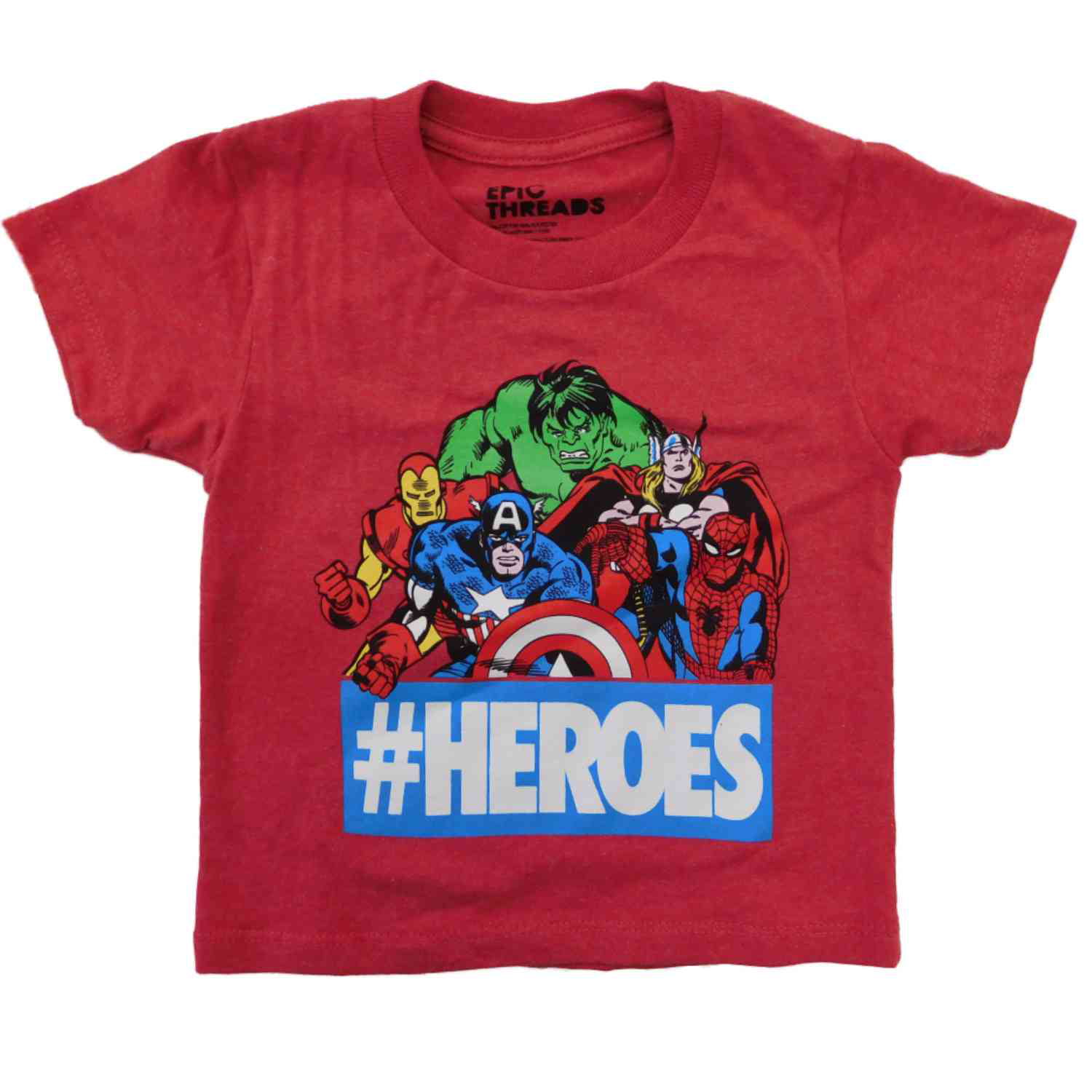 Marvel Boys #Heroes Spider-Man America Hulk Man 2 Thor Captain Iron T-Shirt