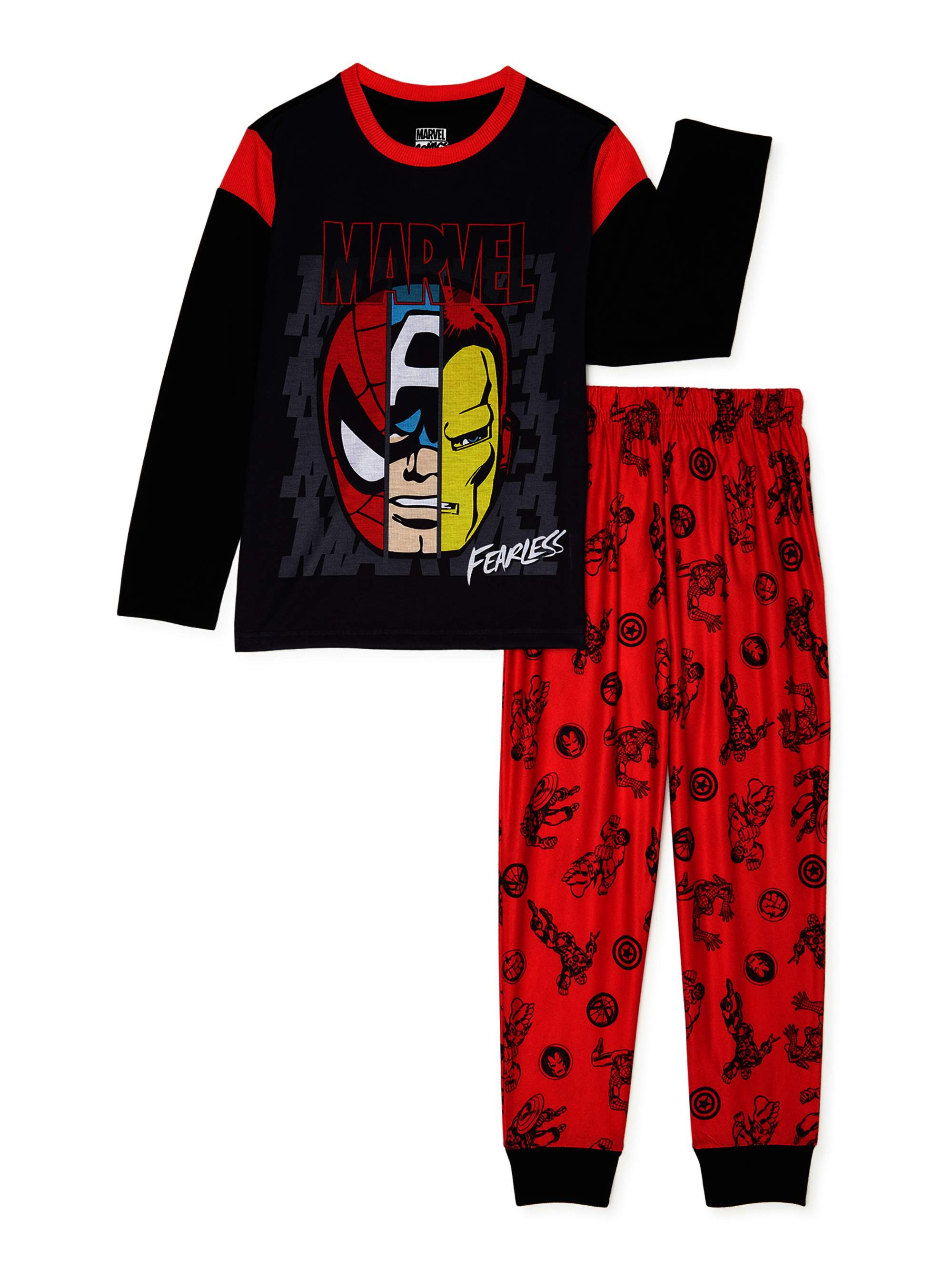 Marvel Boys Long Sleeve Top & Long Pants 2-Piece Pajama Set, Sizes 4-12