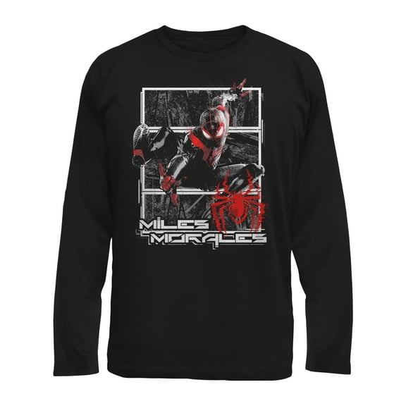 Marvel Boys' Miles Morales Spiderman Long Sleeve T-Shirt, Sizes 4-16