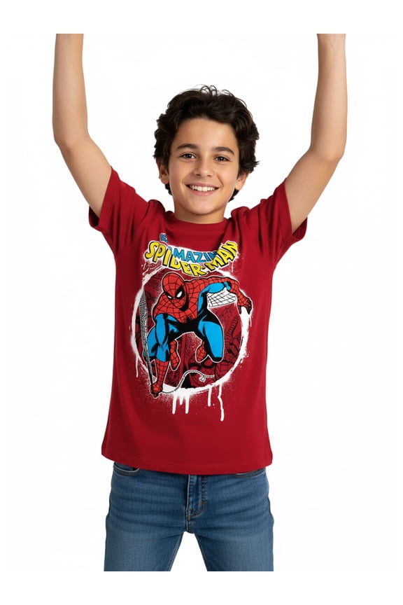 Marvel Boys' & Big Boys' Spider-Man City Slinger, Graphic T-Shirt, Sizes 4-18