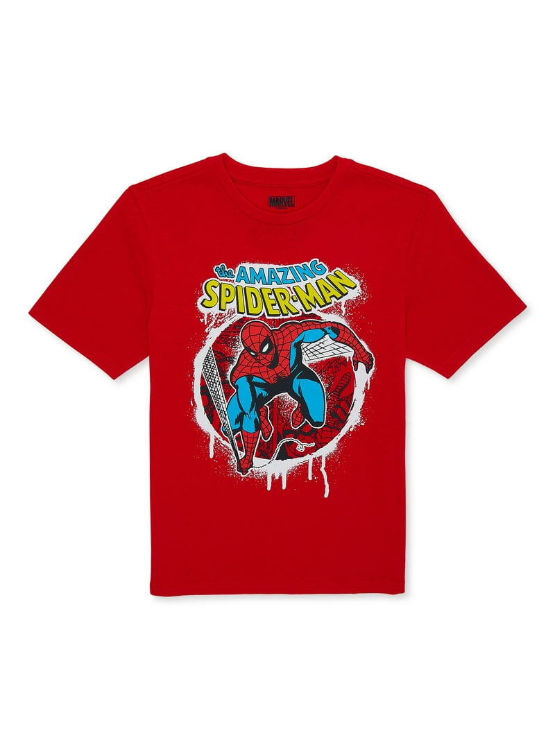 Marvel Boys Spider-Man City Slinger, Crew Neck, Short Sleeve