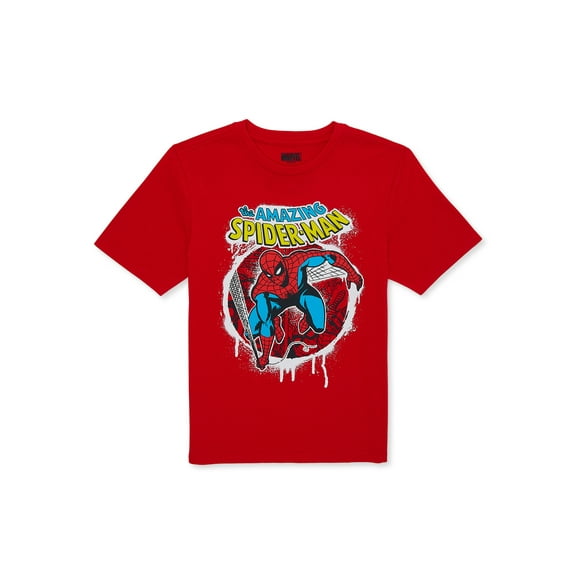 Marvel Boys Spider-Man City Slinger, Crew Neck, Short Sleeve, Graphic T-Shirt, Sizes 4-18 & Husky