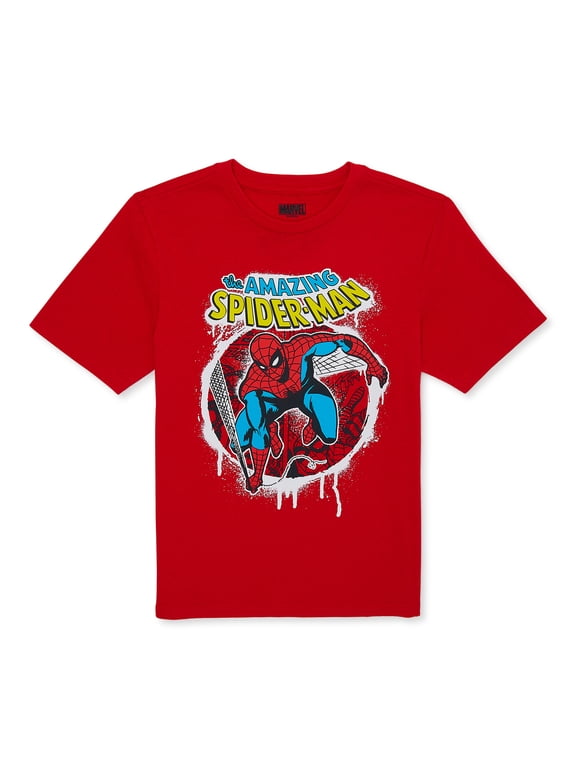 Marvel Boys' & Big Boys' Spider-Man City Slinger, Graphic T-Shirt, Sizes 4-18