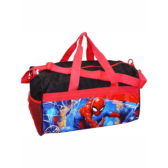 Marvel Boys Spider-Man Duffel Bag Carry-on 18" Black Red