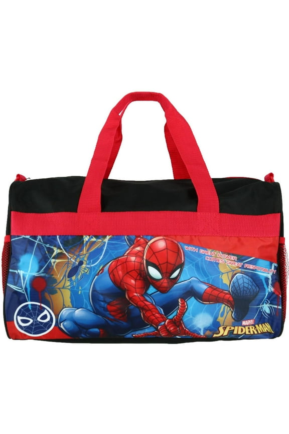 Boys Spider-Man Duffel Bag Carry-on 18" Black Red