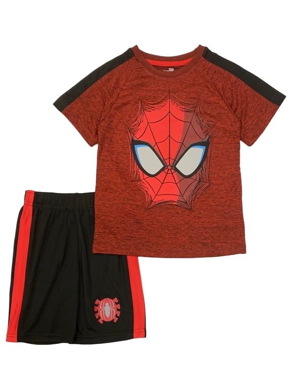 Boys' Spiderman Poly T-Shirt and Mesh Shorts Set (Little Boys)