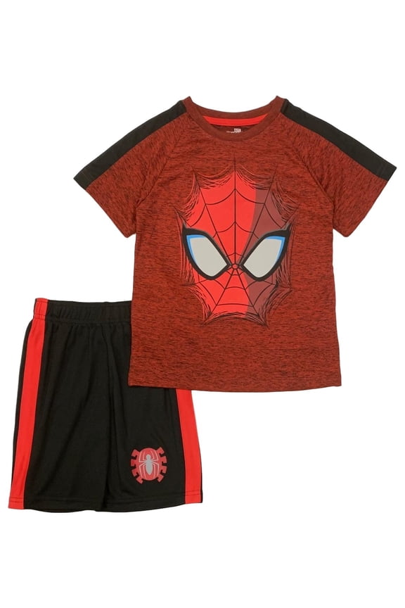 Boys' Spiderman Poly T-Shirt and Mesh Shorts Set (Little Boys)