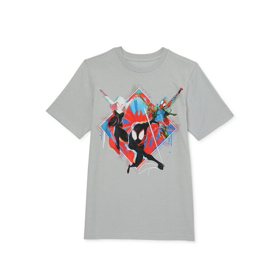 Marvel Boys Trio Across Spider-Verse, Crew Neck, Short Sleeve, Graphic T-Shirt, Sizes 4-18
