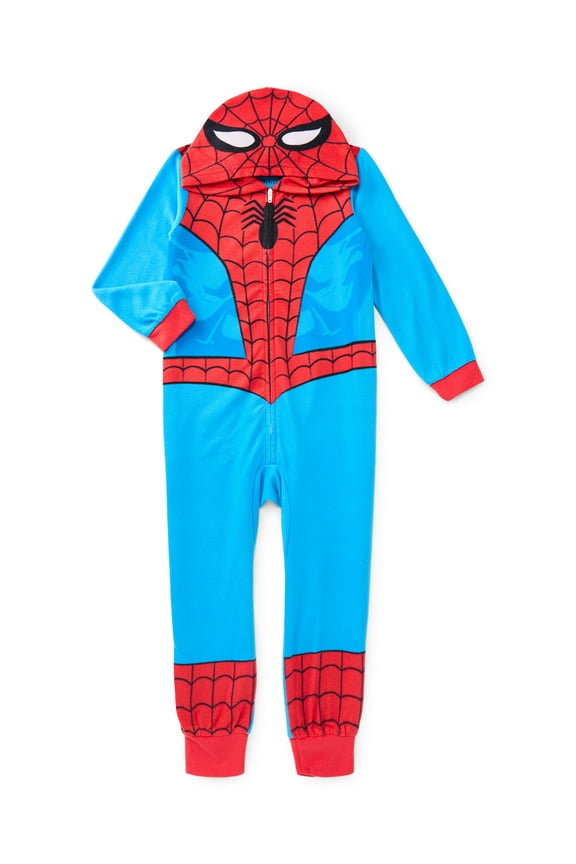 Spider-Man Boys Cosplay Union Suit with Hood, Sizes 4-12