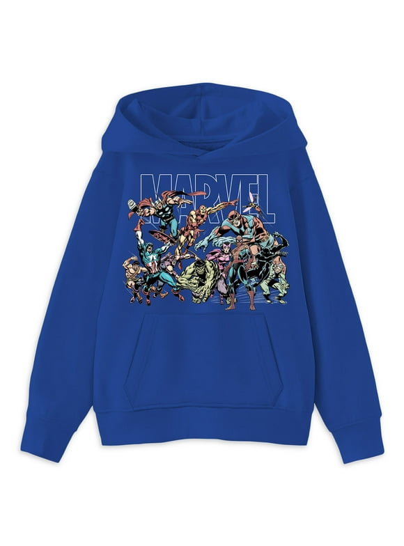 Marvel Boys Vintage Avengers Graphic Pullover Hoodie, Sizes XS-2XL