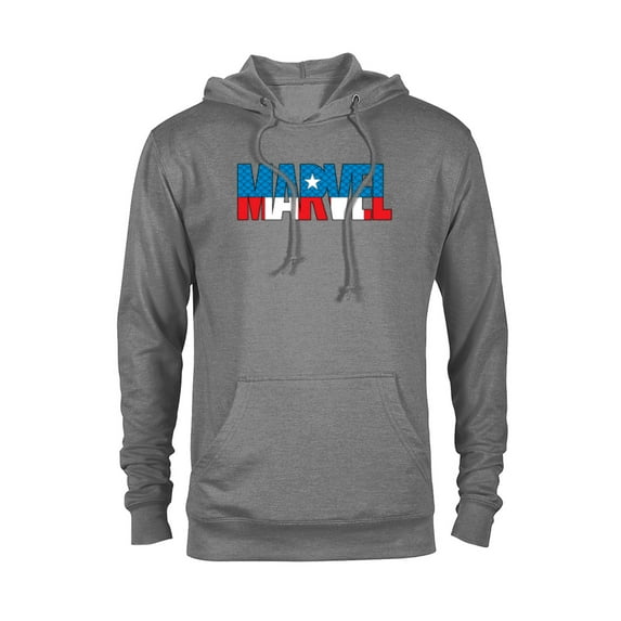 Marvel Brick Logo in Captain America Colors - Pullover Hoodie for Adults - Customized-Athletic Heather