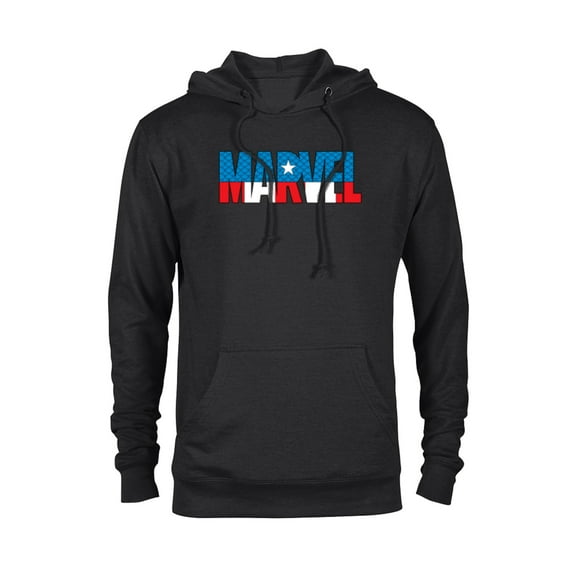 Marvel Brick Logo in Captain America Colors - Pullover Hoodie for Adults - Customized-Black