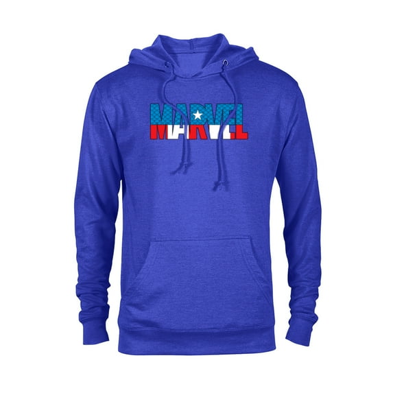 Marvel Brick Logo in Captain America Colors - Pullover Hoodie for Adults - Customized-Navy