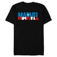 thumbnail image 1 of Marvel Brick Logo in Captain America Colors - Short Sleeve Blended T-Shirt for Adults - Customized-Black, 1 of 5