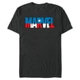 thumbnail image 1 of Marvel Brick Logo in Captain America Colors - Short Sleeve Blended T-Shirt for Adults - Customized-Dark Heather, 1 of 5