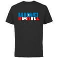 thumbnail image 1 of Marvel Brick Logo in Captain America Colors - Short Sleeve Cotton T-Shirt for Adults - Customized-Black, 1 of 5
