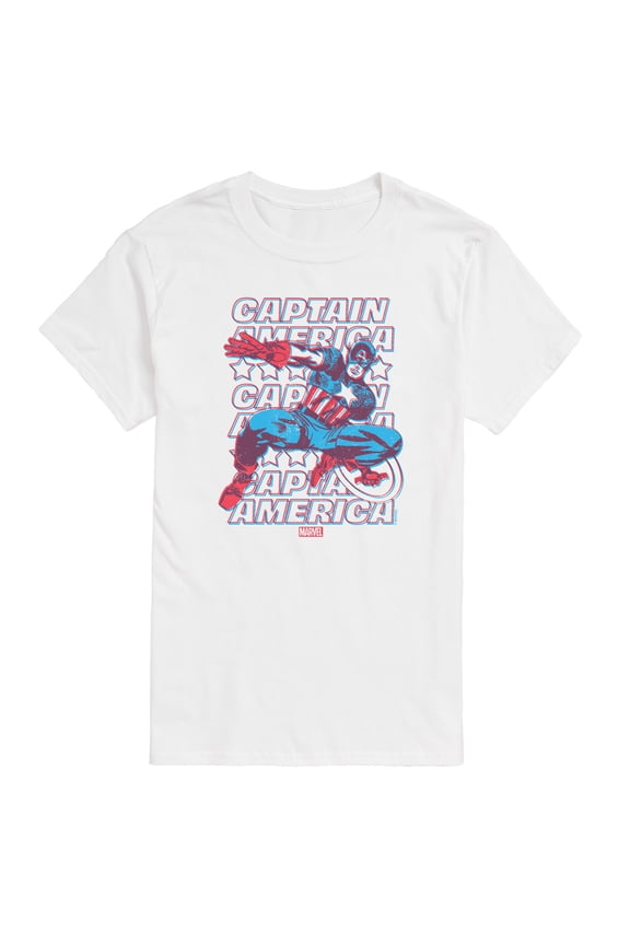 Captain America - 3D Comic Book Style - Men's Short Sleeve Graphic Tee