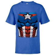 Marvel Captain America Animated Avengers Halloween Costume - Short Sleeve T-Shirt for Kids - Customized-Royal