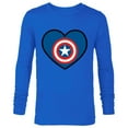 thumbnail image 1 of Marvel Captain America Avengers Heart Love Valentine’s Day - Long Sleeve T-Shirt for Men - Customized-Navy, 1 of 5
