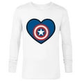 thumbnail image 1 of Marvel Captain America Avengers Heart Love Valentine’s Day - Long Sleeve T-Shirt for Men - Customized-White, 1 of 5