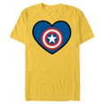 thumbnail image 1 of Marvel Captain America Avengers Heart Love Valentine’s Day - Short Sleeve Blended T-Shirt for Adults - Customized-Yellow, 1 of 5