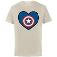 thumbnail image 1 of Marvel Captain America Avengers Heart Love Valentine’s Day - Short Sleeve Cotton T-Shirt for Adults - Customized-Natural, 1 of 5