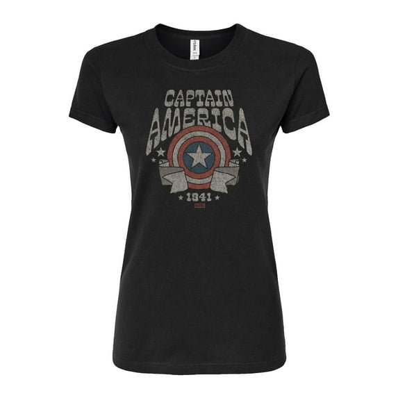 Marvel Captain America - Band Tee Style - Juniors Fitted Graphic T-Shirt