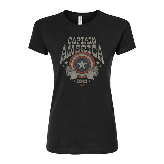 Marvel Captain America - Band Tee Style - Juniors Fitted Graphic T-Shirt