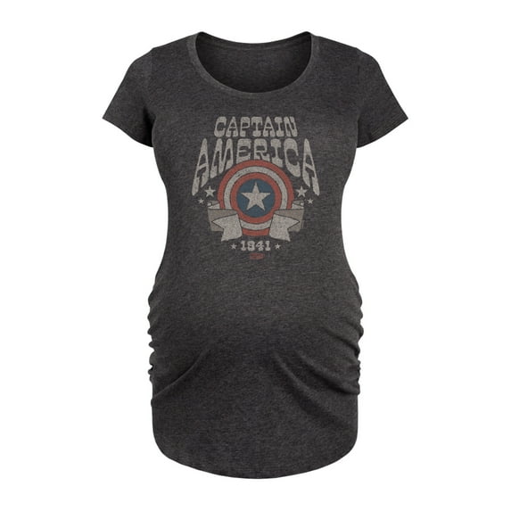 Marvel Captain America - Band Tee Style - Maternity Scoop Neck Graphic T-Shirt