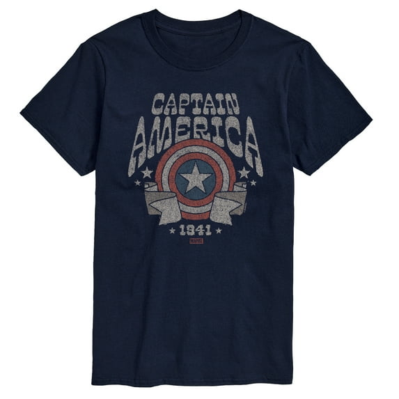 Marvel Captain America - Band Tee Style - Men's Short Sleeve Graphic Tee