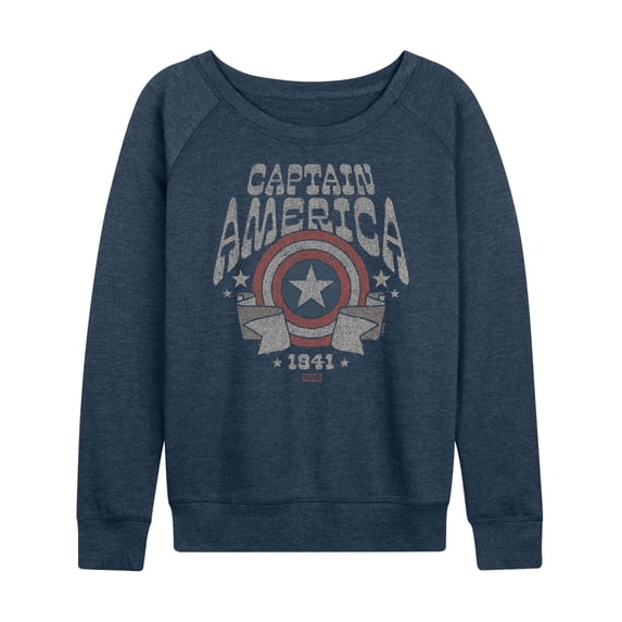 Marvel Captain America - Band Tee Style - Women's French Terry Pullover Long Sleeve Shirt