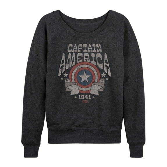 Marvel Captain America - Band Tee Style - Women's French Terry Pullover Long Sleeve Shirt
