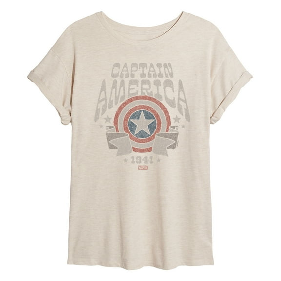 Marvel Captain America - Band Tee Style - Women's Oversized Graphic T-Shirt
