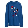 thumbnail image 1 of Marvel - Captain America Blue Knockout - Men's Long Sleeve Graphic T-Shirt, 1 of 4