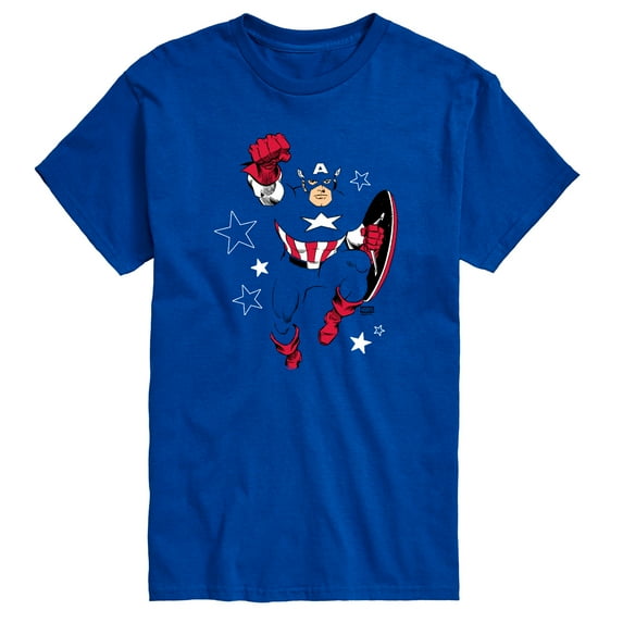 Marvel - Captain America Blue Knockout - Men's Short Sleeve Graphic T-Shirt