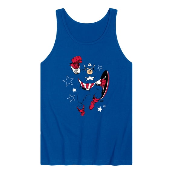 Marvel - Captain America Blue Knockout - Men's Sleeveless Graphic Tank