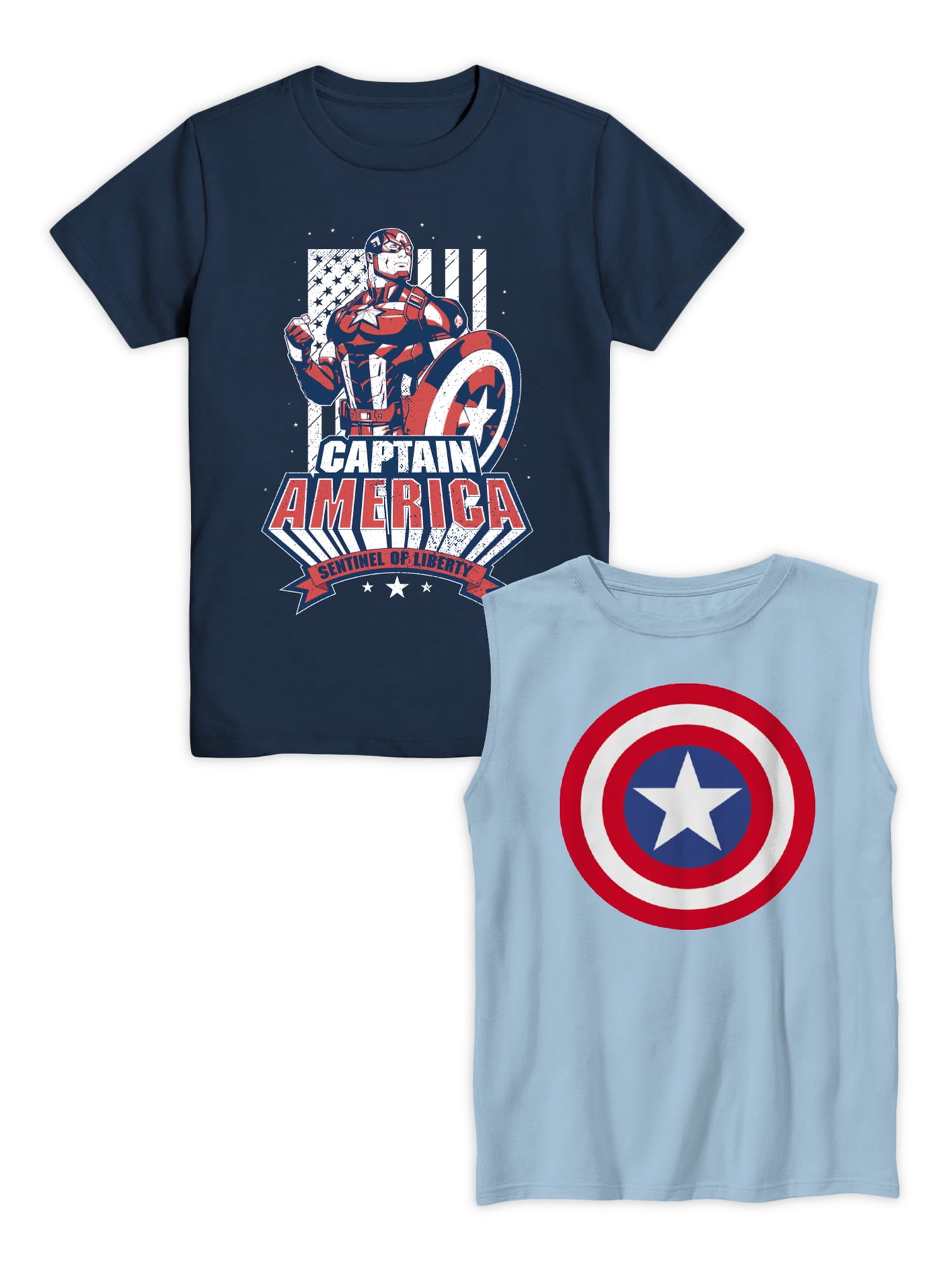 Marvel Captain America Boys Short Sleeve Graphic T Shirt Tank