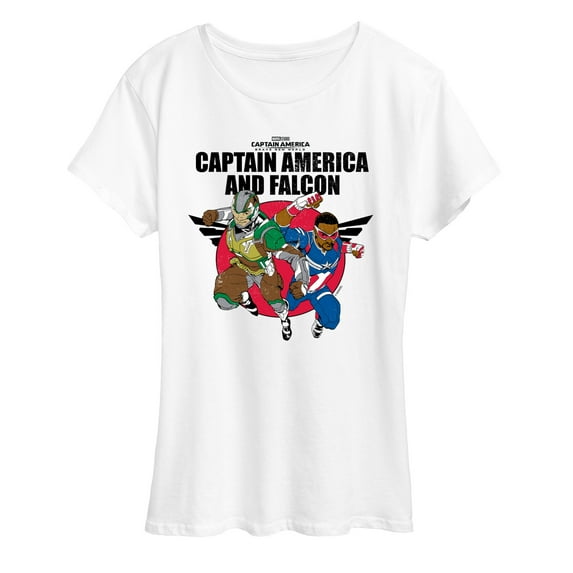 Marvel Captain America: Brave New World - Cap A Falcon Team Up - Women's Short Sleeve Graphic T-Shirt