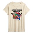 thumbnail image 1 of Marvel Captain America: Brave New World - Cap A Falcon Team Up - Women's Short Sleeve Graphic T-Shirt, 1 of 5